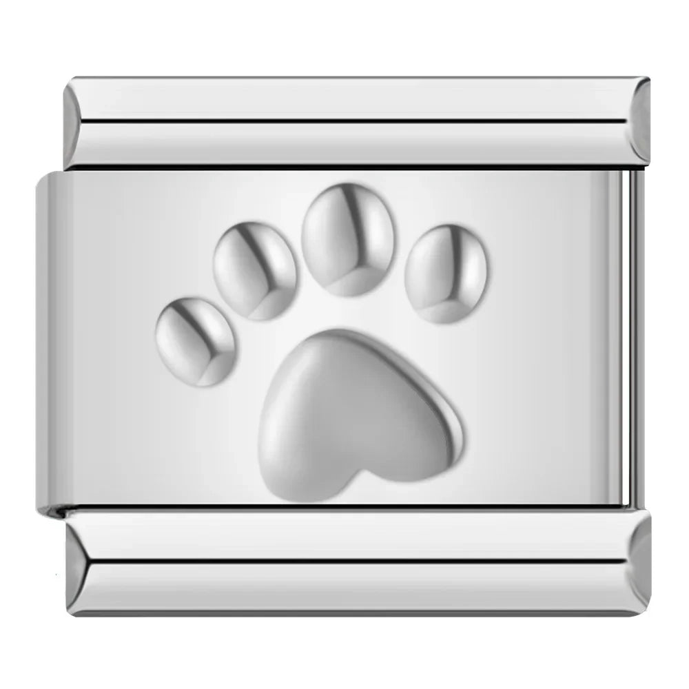 Dog Paw Print - Silver