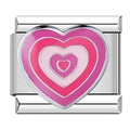 Pink Love Heart - Silver