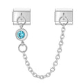 Blue Stone Linked - Silver